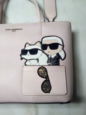 Pink Karl Lagerfeld Cartoon Satchel